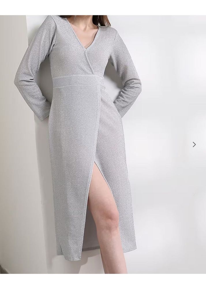 Silver Wrap Dress