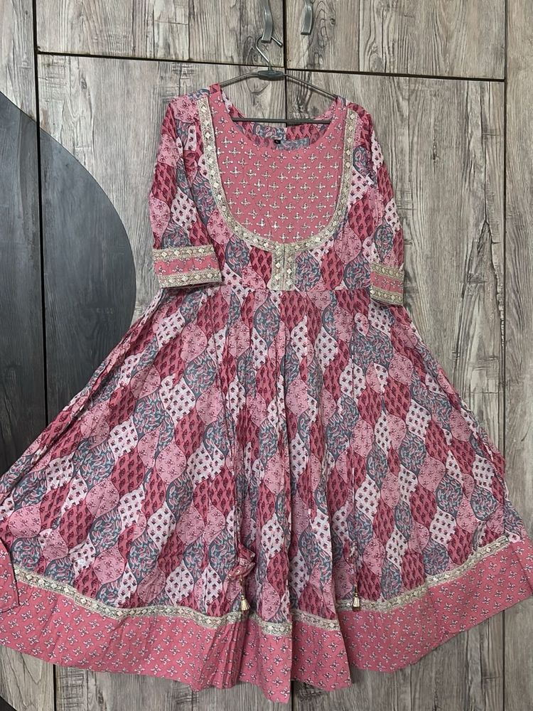 Pink Anarkali Kurti