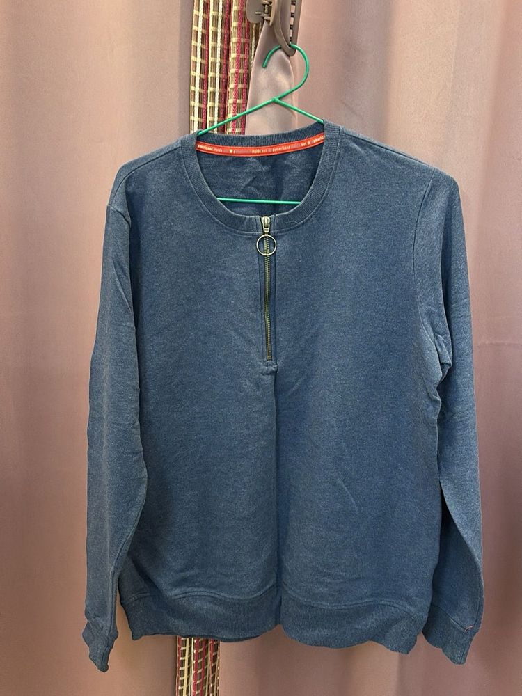 USA Originals Blue Half Zip Pullover