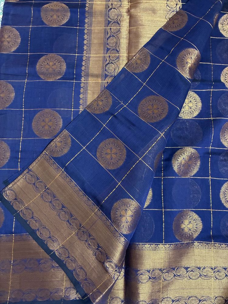 Navy Blue Silk Cotton Saree
