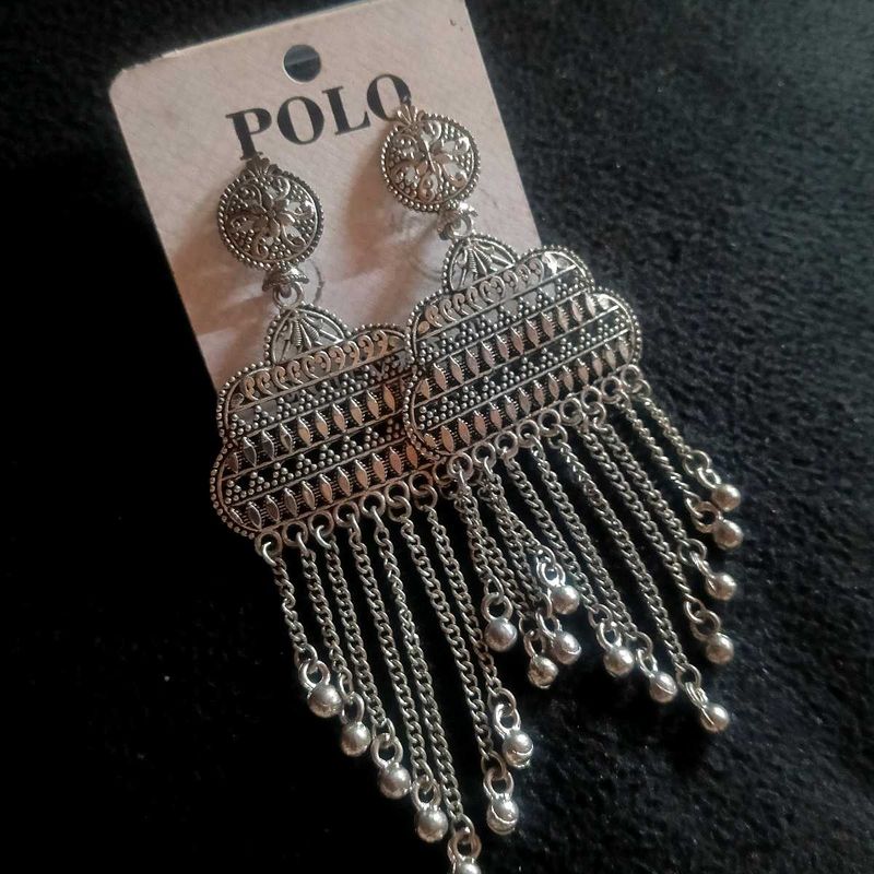 Silver Tone Dangle Earrings