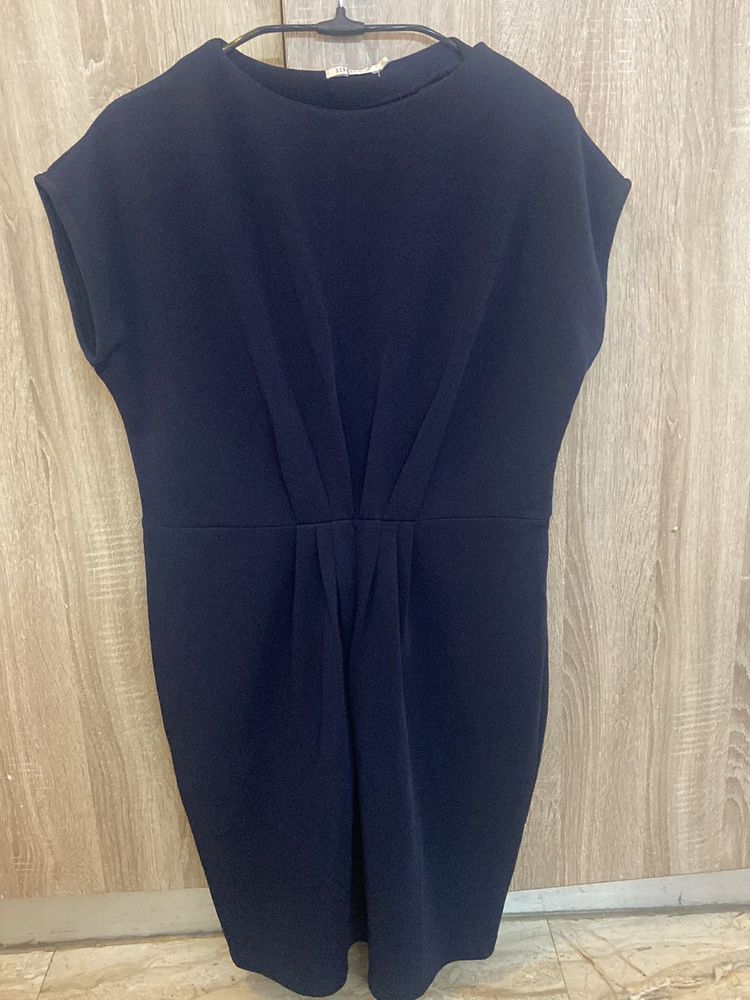 Navy Blue Cap Sleeve Dress