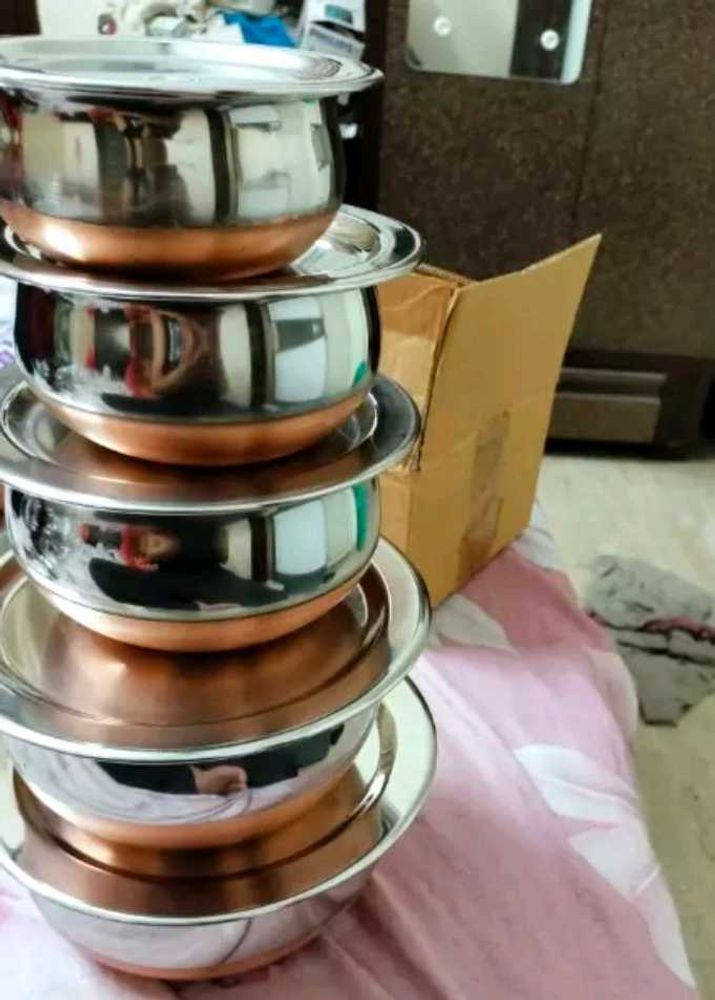 Stainless Steel Copper Bottom Handi With Lid