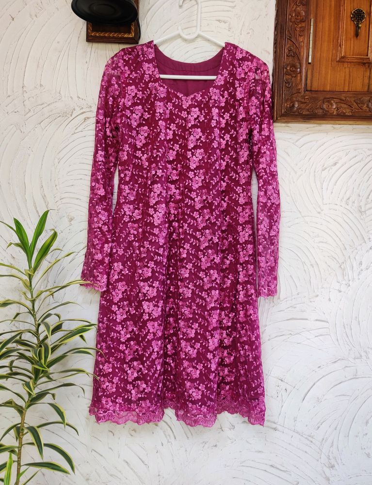 Mauve/Magenta Shade Beautiful Flared Kurta