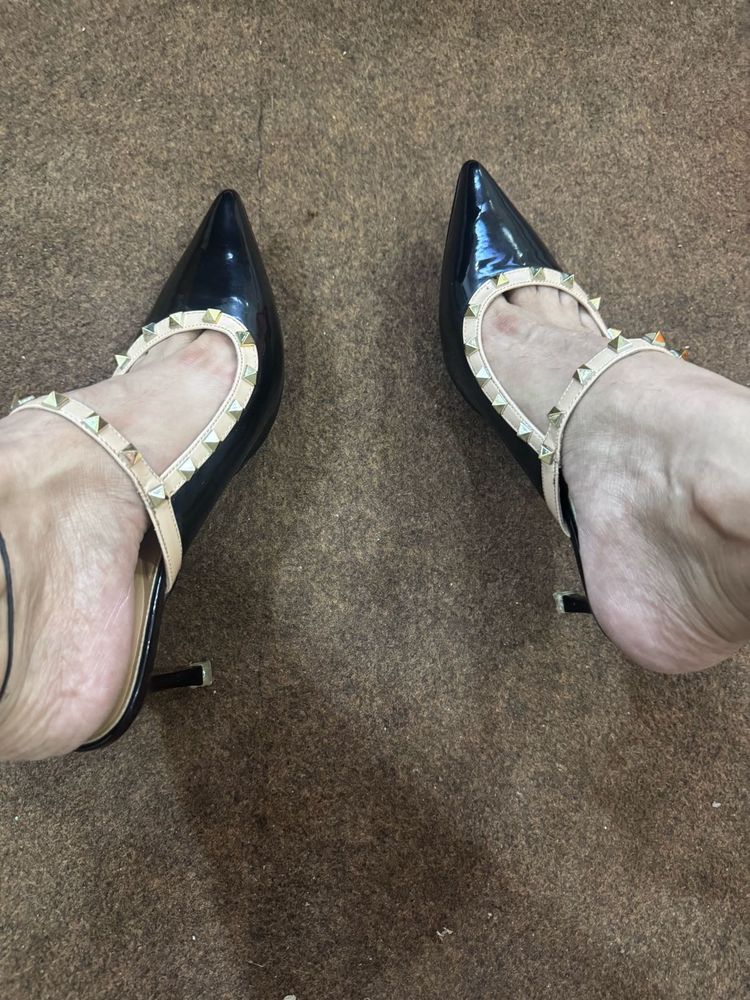 Black Studded Heels