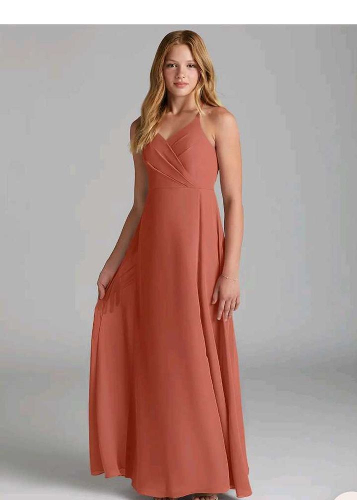 Elegant  Rust Maxi Azazie Dress(A8)