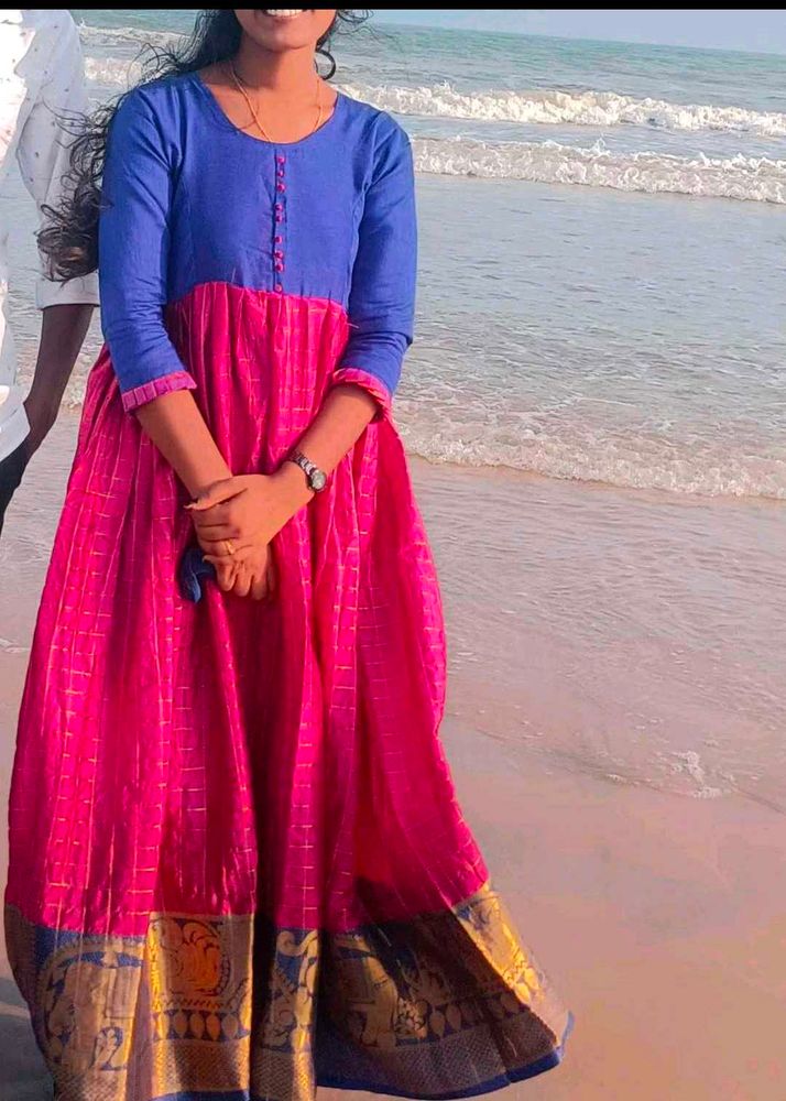 Pink and Blue Frock Dress