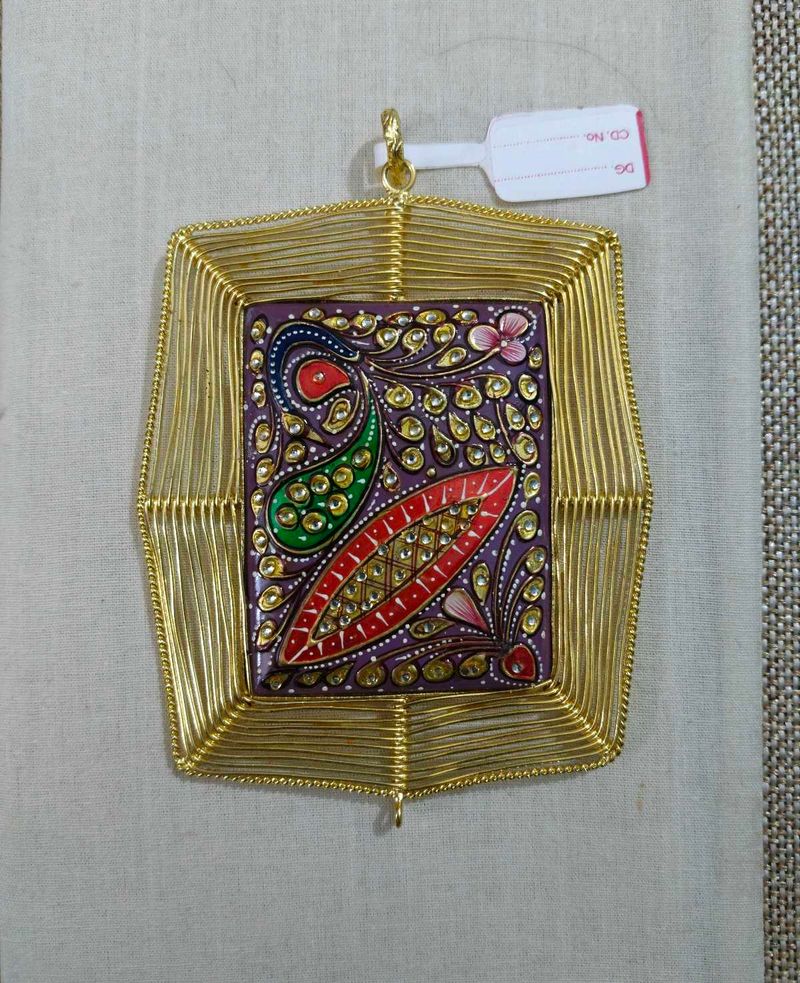 Beautiful Handmade Painted Stone Pendant