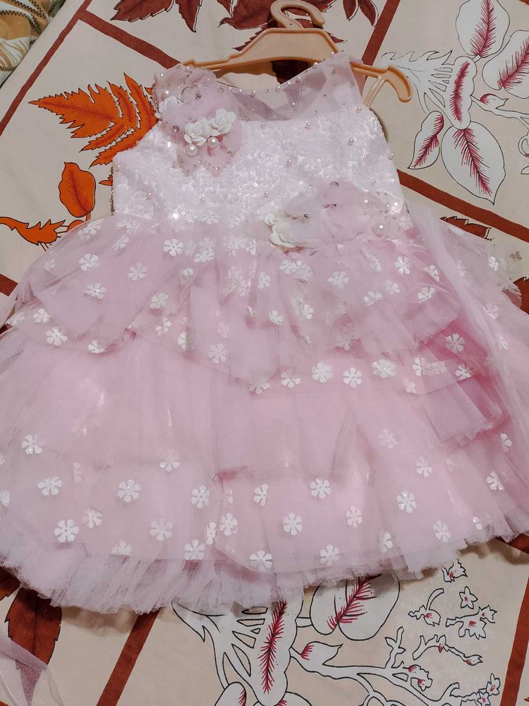 Pink Flower Girl Dress