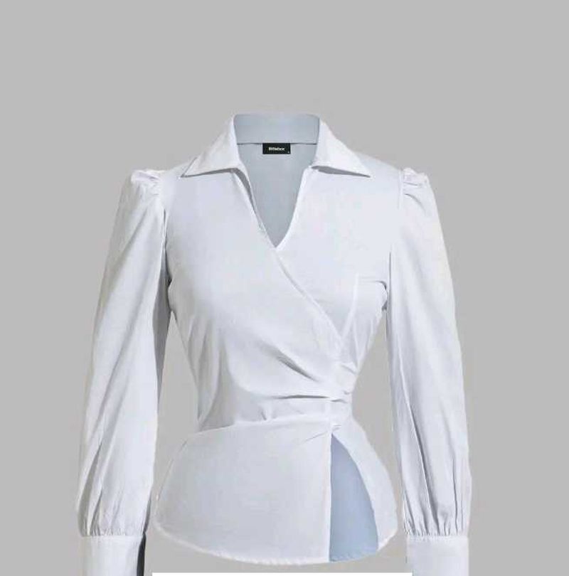 Chic White Wrap Top