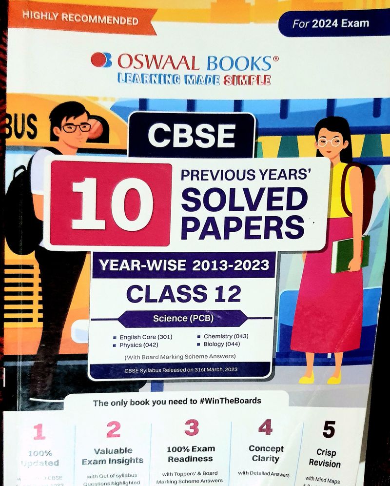 OSWAAL CBSE CLASS 12 PYQ 10 YEAR (SOLVED)