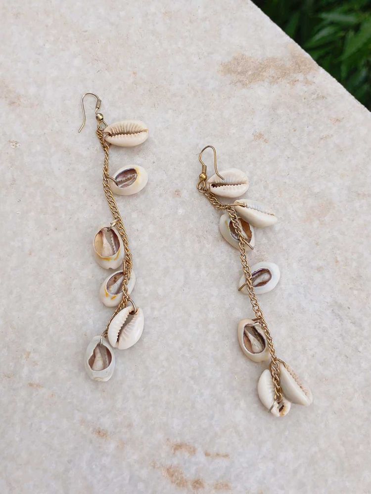 Cowrie Shell Dangle Earrings