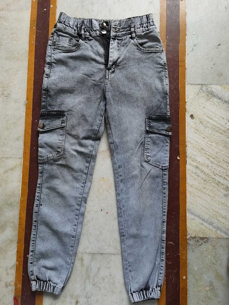 Gray Cargo Jeans