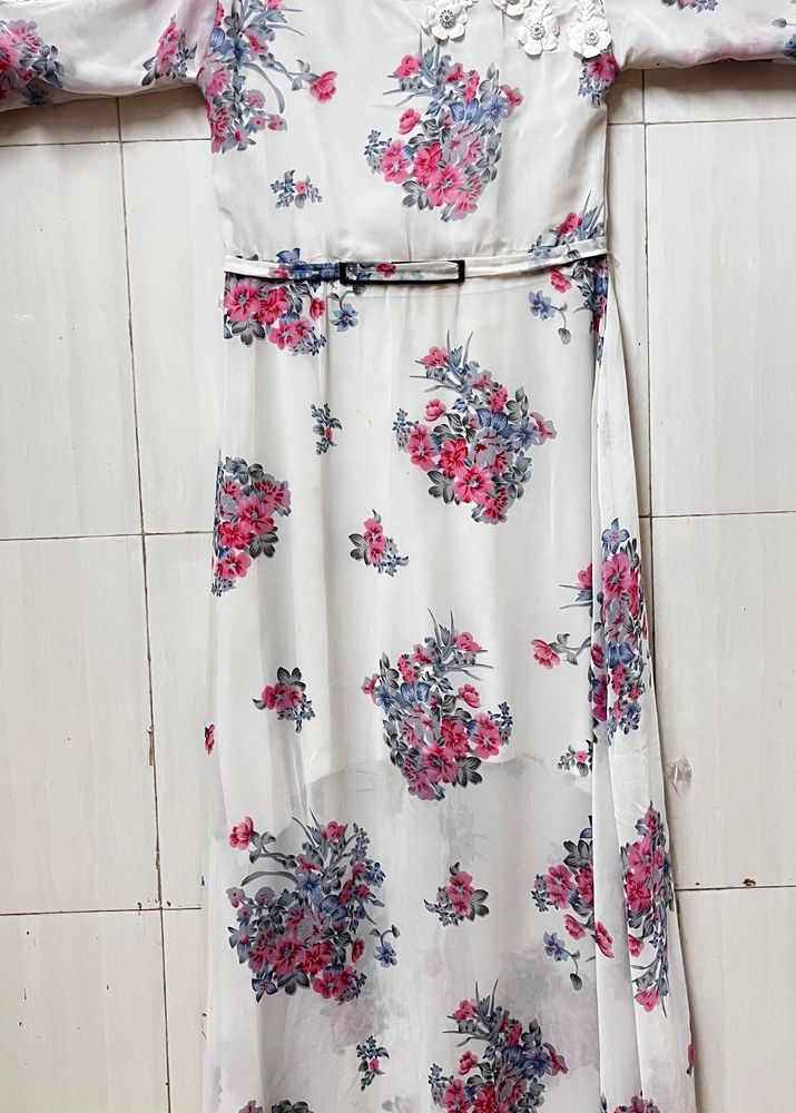 Modest Long Sleeved Floral Dress