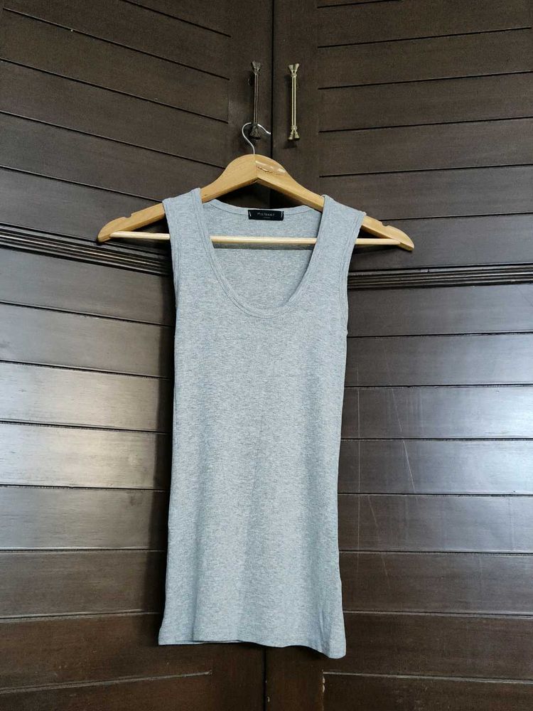 Mothbean Women Grey Stretchable Long Tank Top