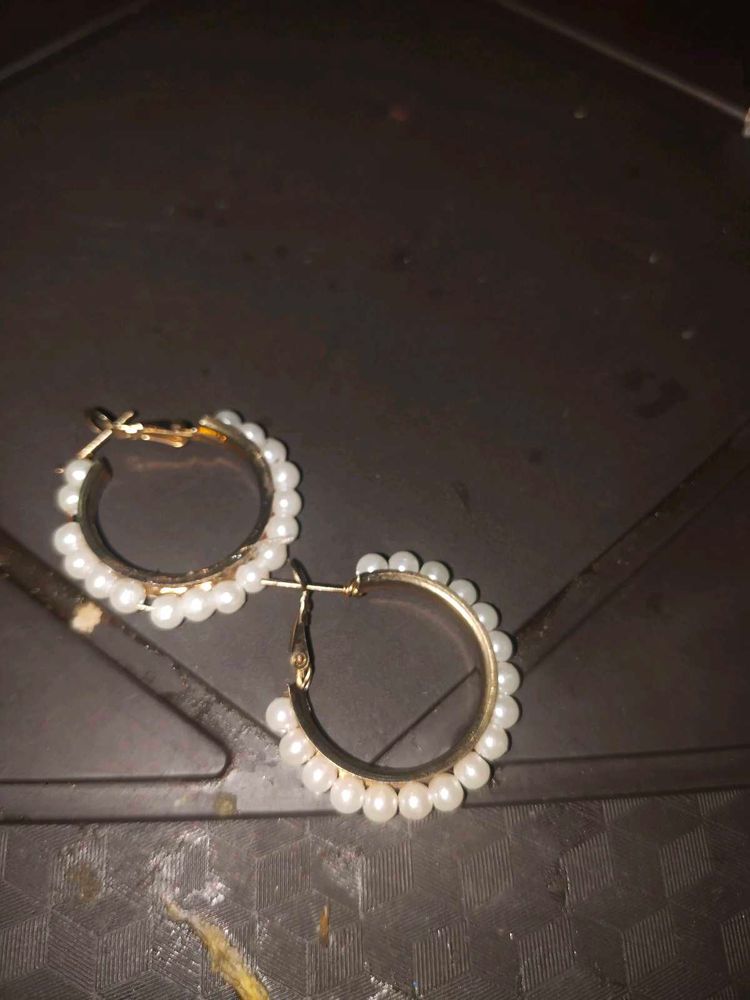 Pearl Hoop Earrings