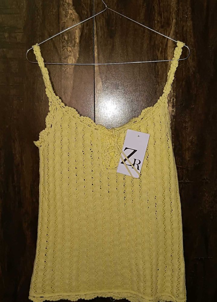 Yellow Knit Tank Top