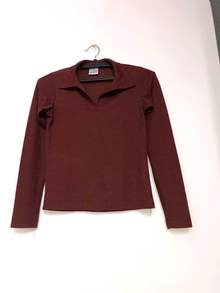 Maroon Long Sleeve Top