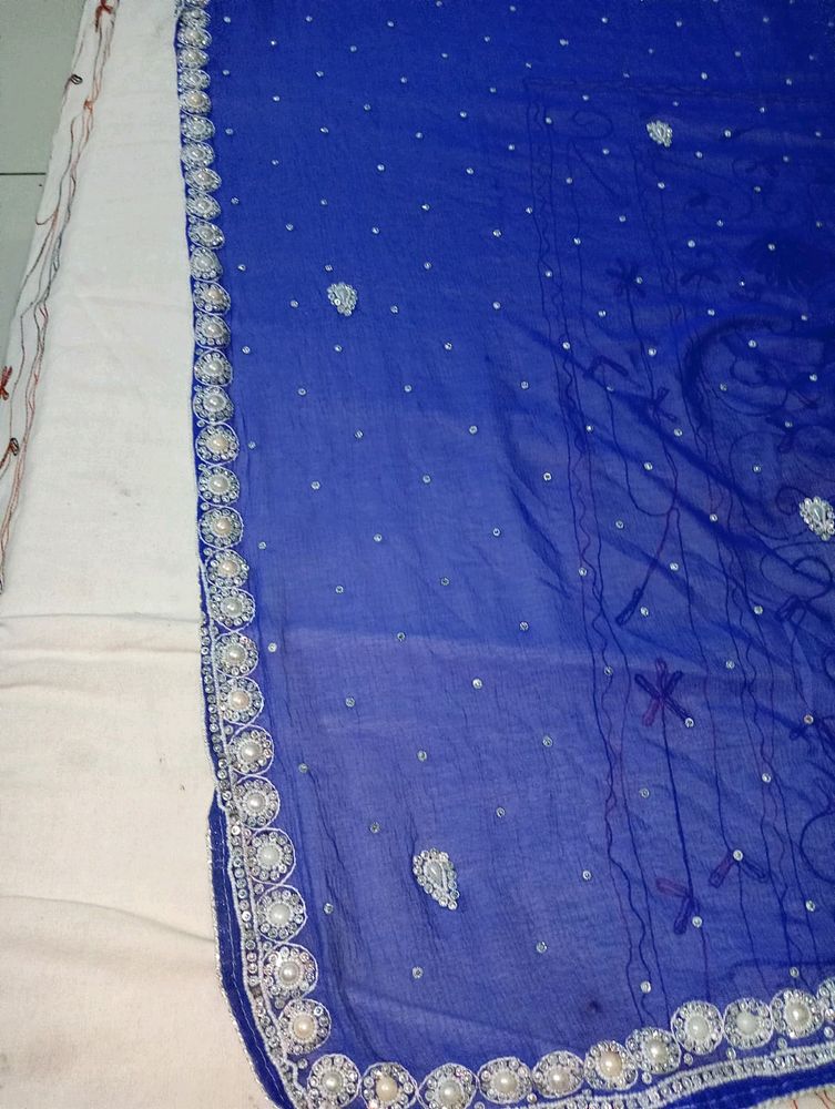 Partywear Fancy Duppatta With Moti Work