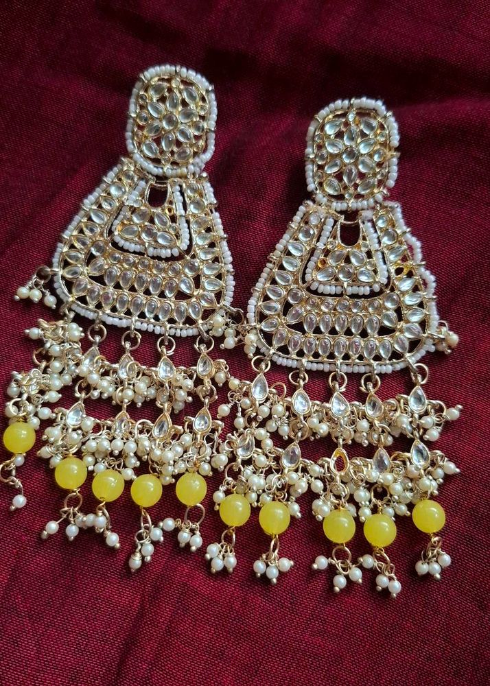 Stunning Kundan &amp; Pearl Drop Earrings