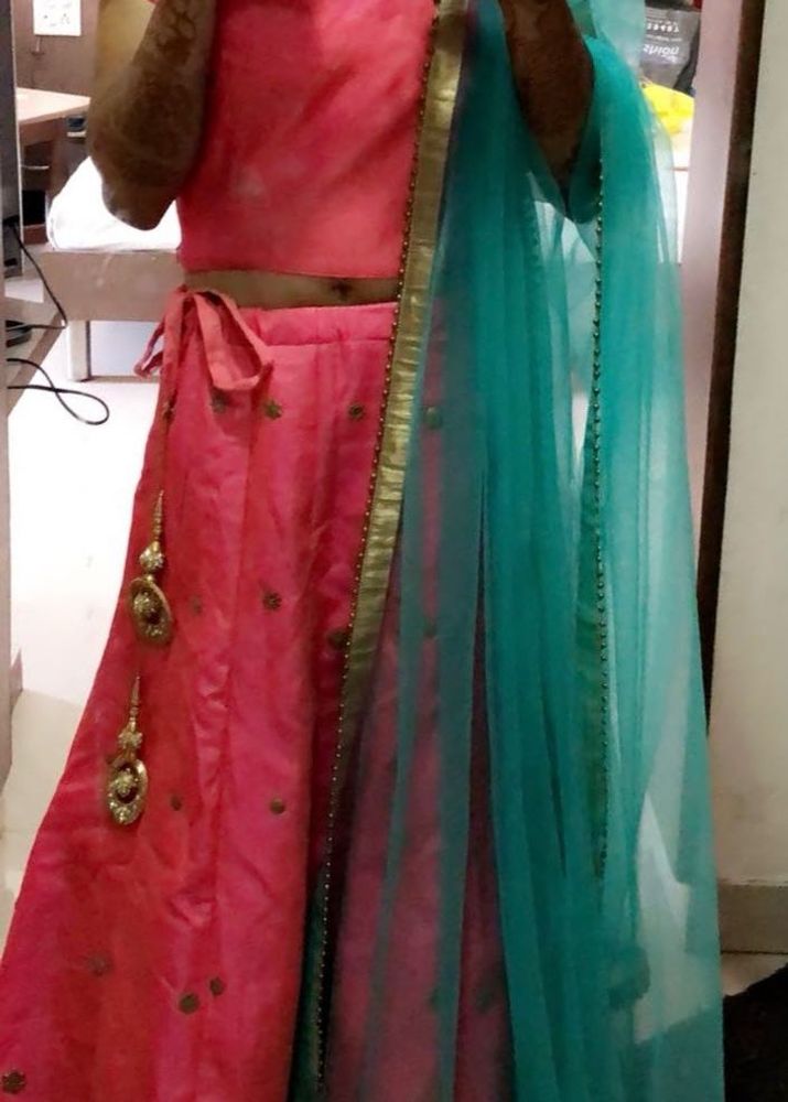 Pink &amp; Teal Lehenga