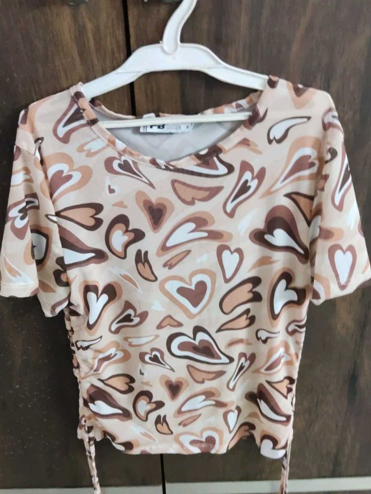 Brown Net Top