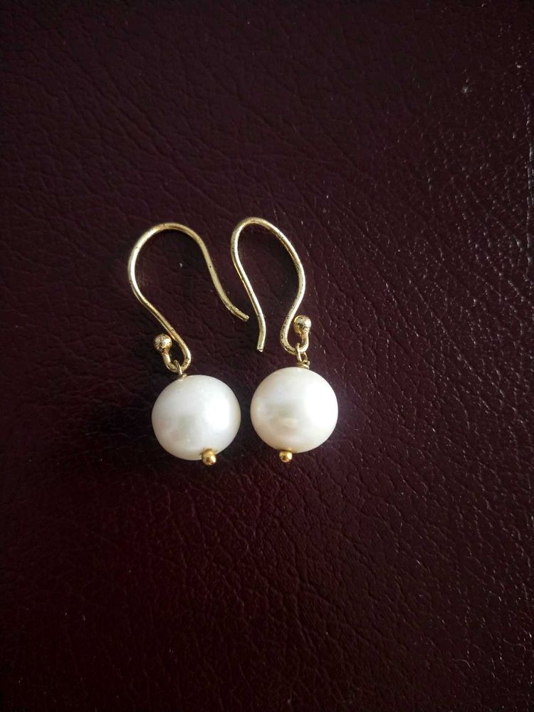 Real Pearl Drop Earrings