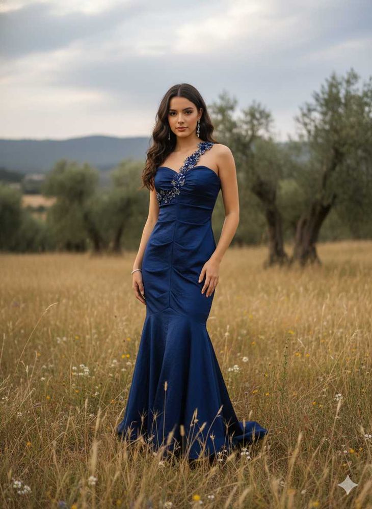 Elegant Navy Blue Gown