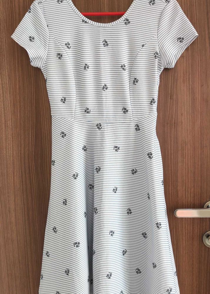 Cute White Stripe Dress: Honey By Pantaloons - S