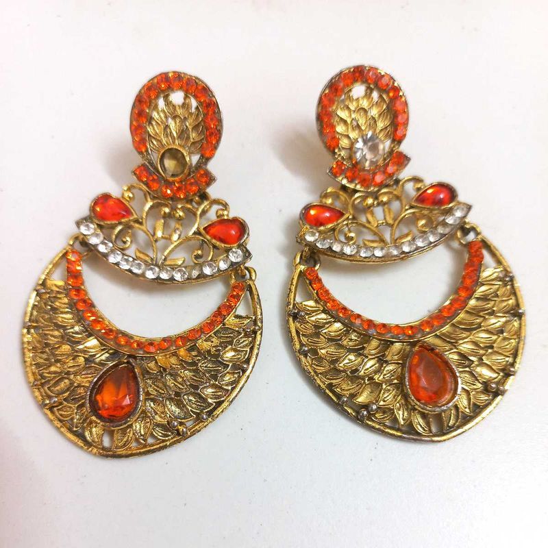 Orange Stone Earrings