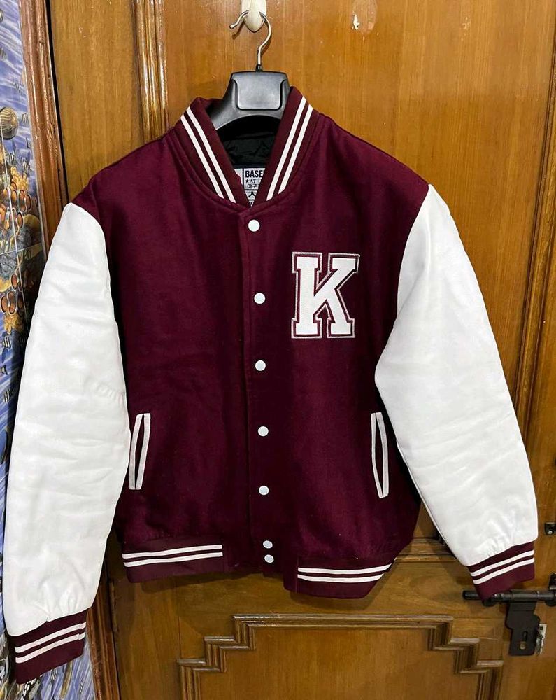 KOREA UNIVERSITY MAROON VARSITY JACKET