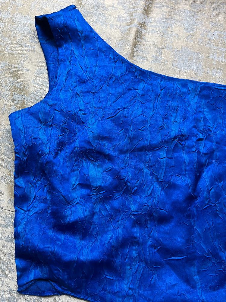 Blue One-Shoulder Top