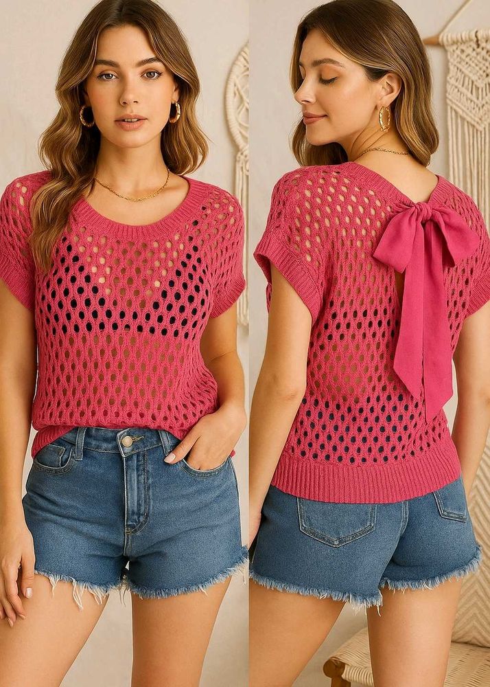 🎁Buy 2 Get2 Free Printer Bow Crochet Top D