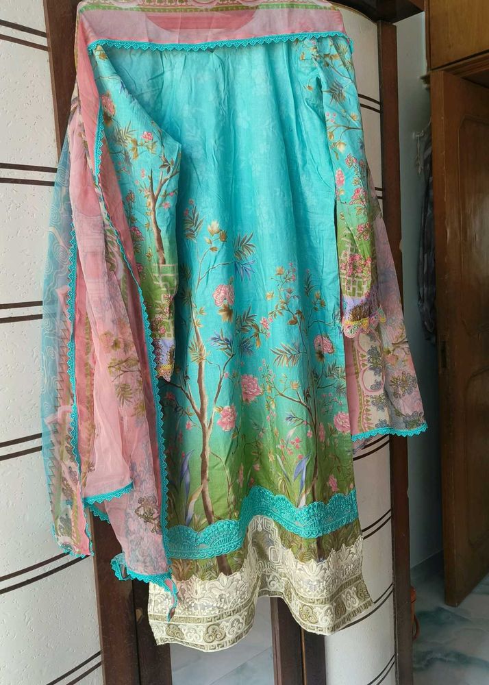 Pakistani Lawn Patchwork Dress