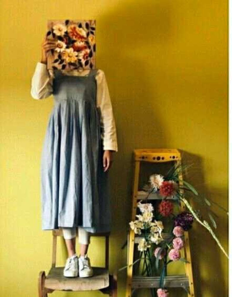 Blue Pinafore Dress