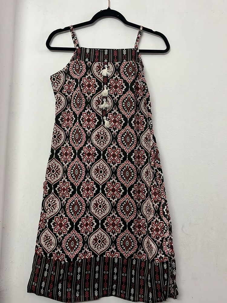 Patterned Sleeveless Sundress