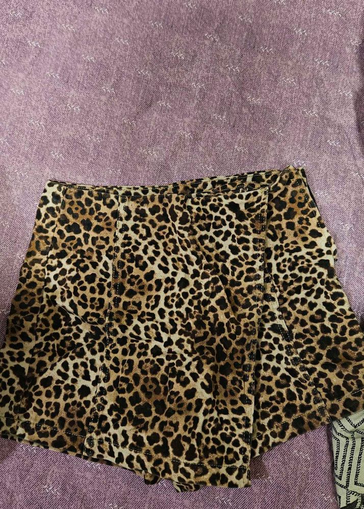 Leopard Print Skort
