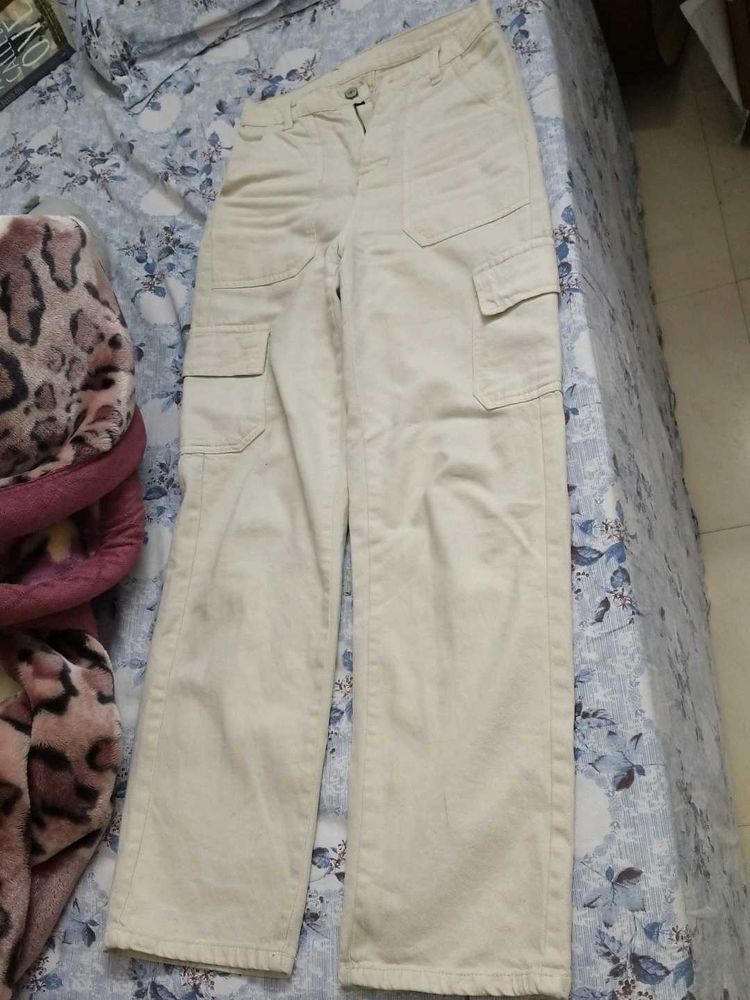 Beige Cargo Pants