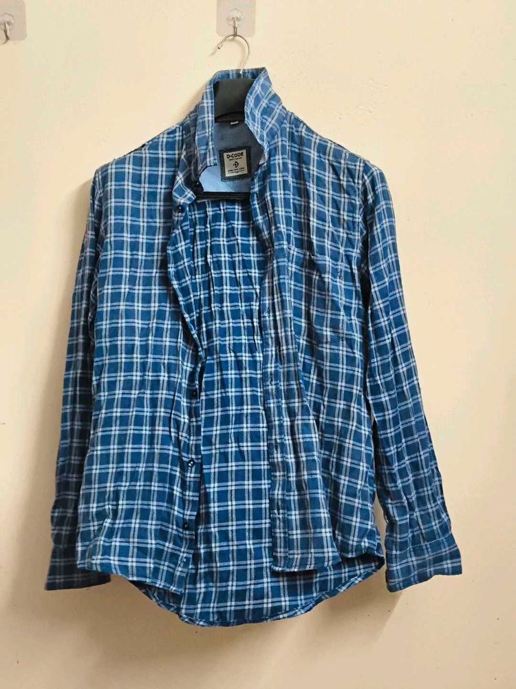 Blue Plaid Long Sleeve Shirt