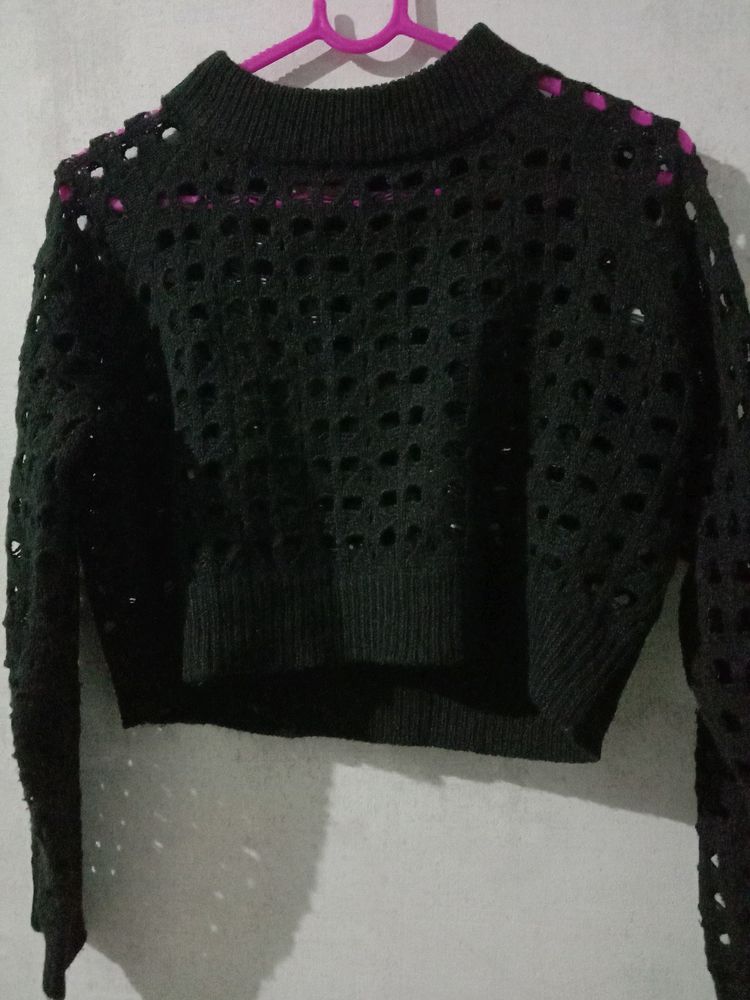 Black Color Korean Knitted Top ❤❤❤❤❤