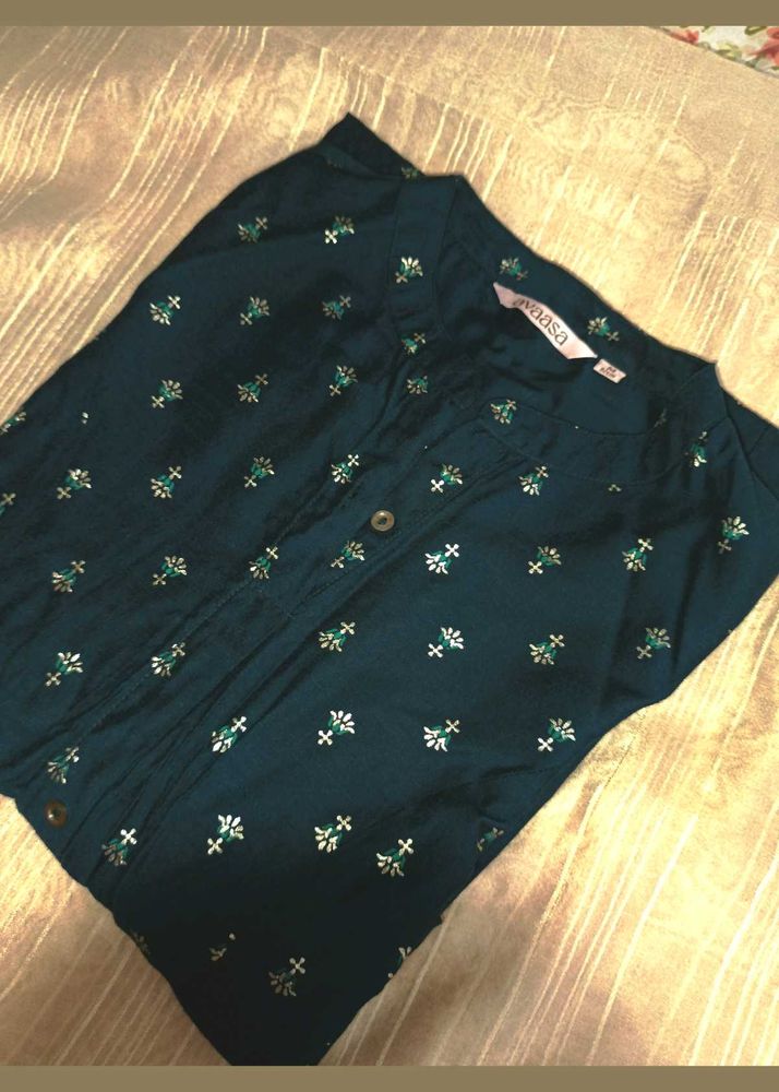 Teal Printed Kurti - Avaasa Brand