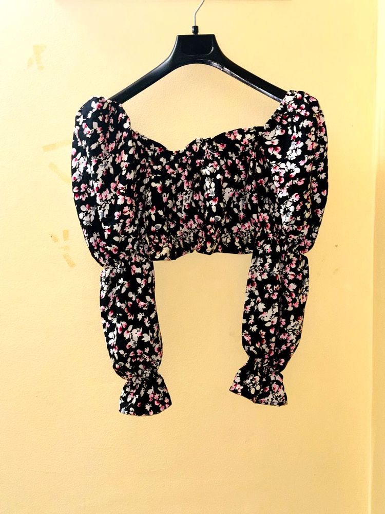 Floral Print Crop Top