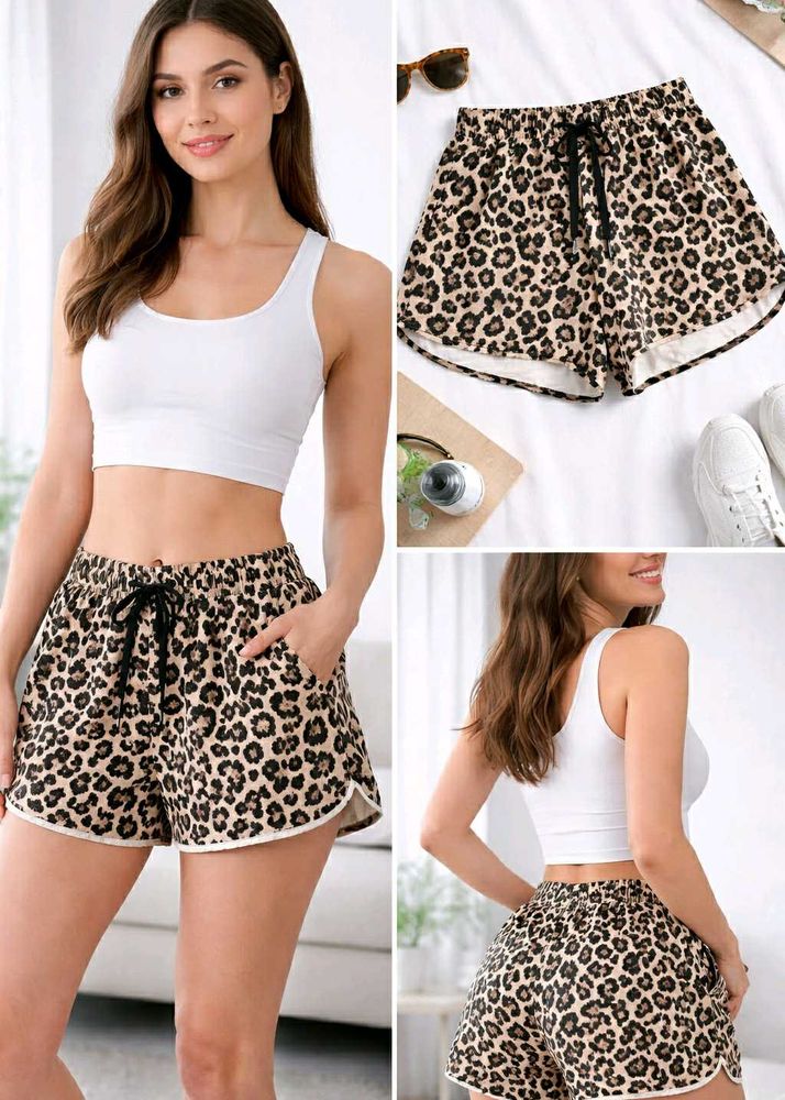Leopard Print Lounge Shorts