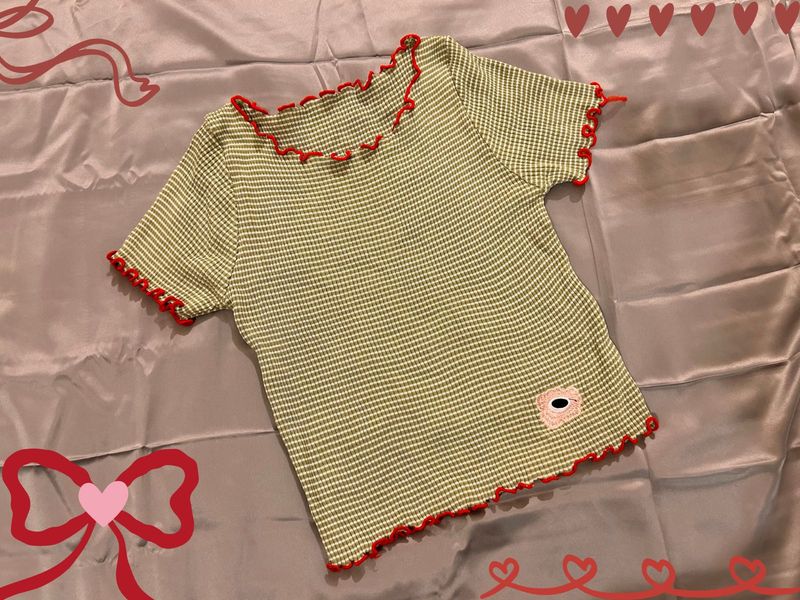 Cute Striped Ruffle Top