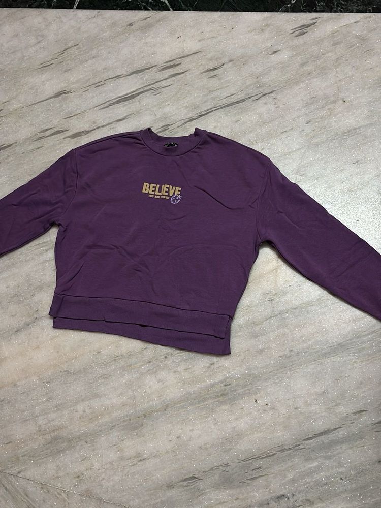 Purple &#39;Believe&#39; Sweatshirt