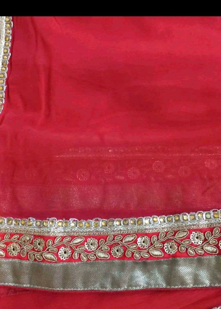 Red Saree With Blouse