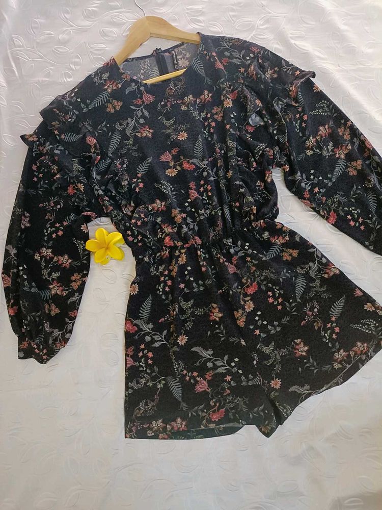 Floral Jumpsuit For Women 🍂🖤