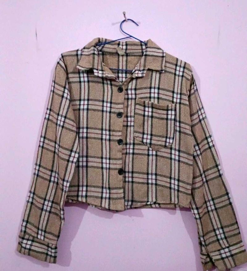 Plaid Crop Top Button-Down