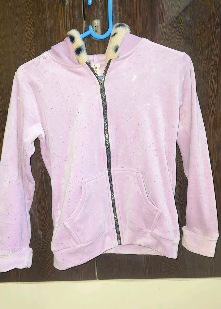 Sparkly Lavender Velvet Hoodie