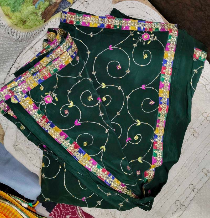 Embellished elegant Green Saree